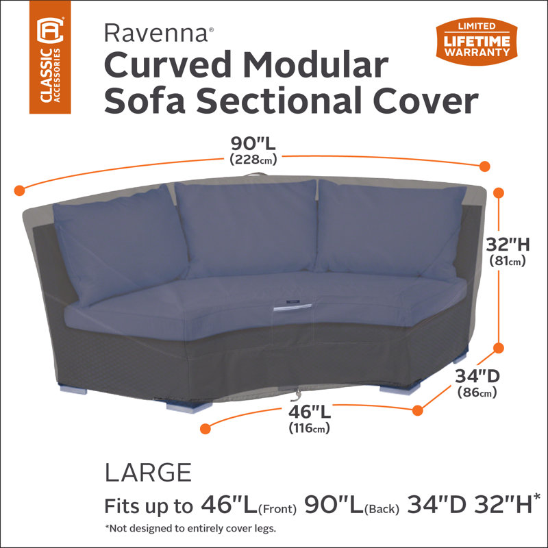 Arlmont & Co. Khalil WaterResistant 46" Patio Curved Modular Sectional Sofa Cover Wayfair